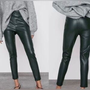 Zara high rise legging green M